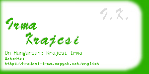 irma krajcsi business card